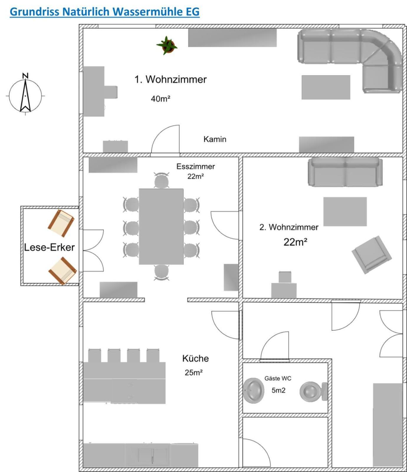 קפלן Ferienhaus Naturlich Wassermuhle מראה חיצוני תמונה