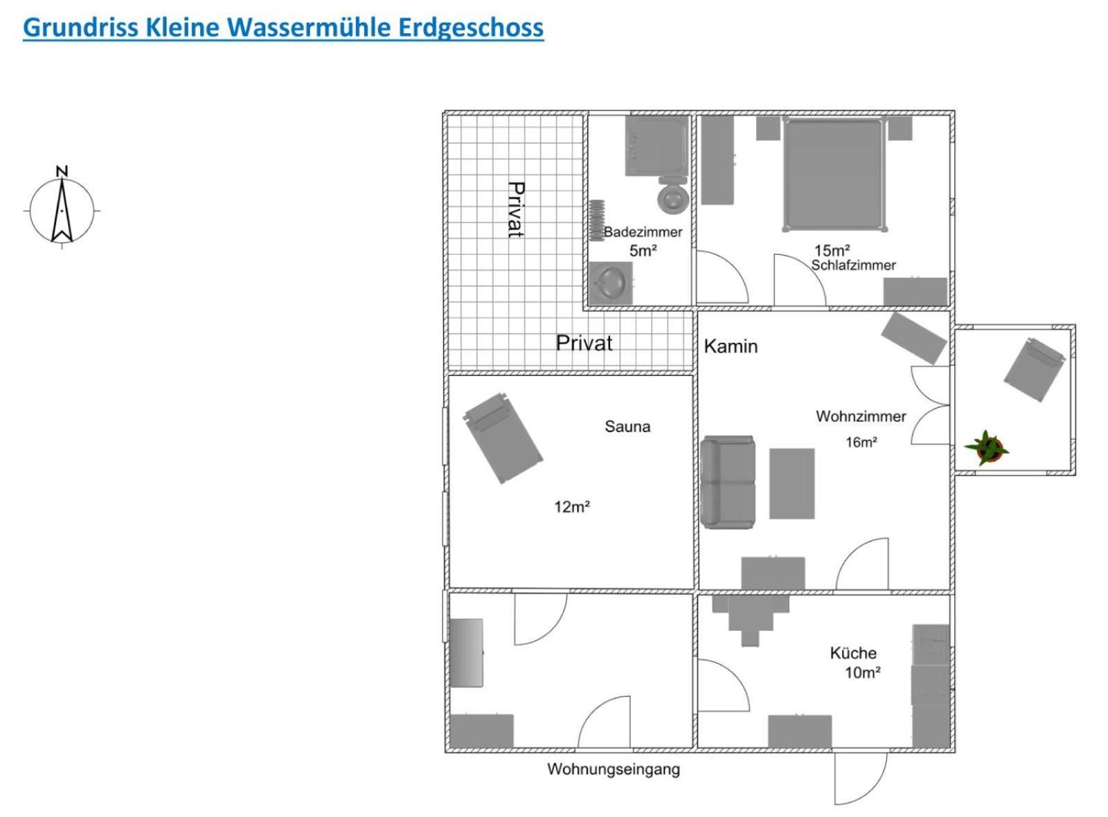 קפלן Ferienhaus Naturlich Wassermuhle מראה חיצוני תמונה